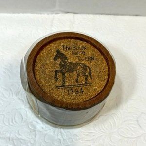VTG 70's Set 6 Round Wood Horse Coasters Black Horse Tavern Cork 1794 Beverage